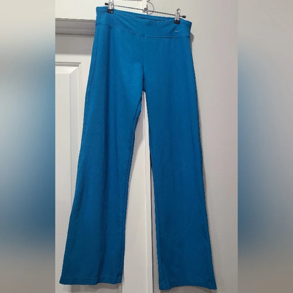 Nike Women's Vintage Dri-Fit Straight Leg Yoga Pants Small Turquoise Light Flaws - Picture 1 of 11